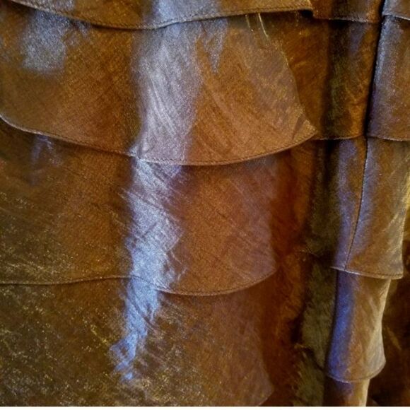 ADRIANNA PAPELL'S SHIMMER BRONZE EVENT DRESS - Picture 8 of 9